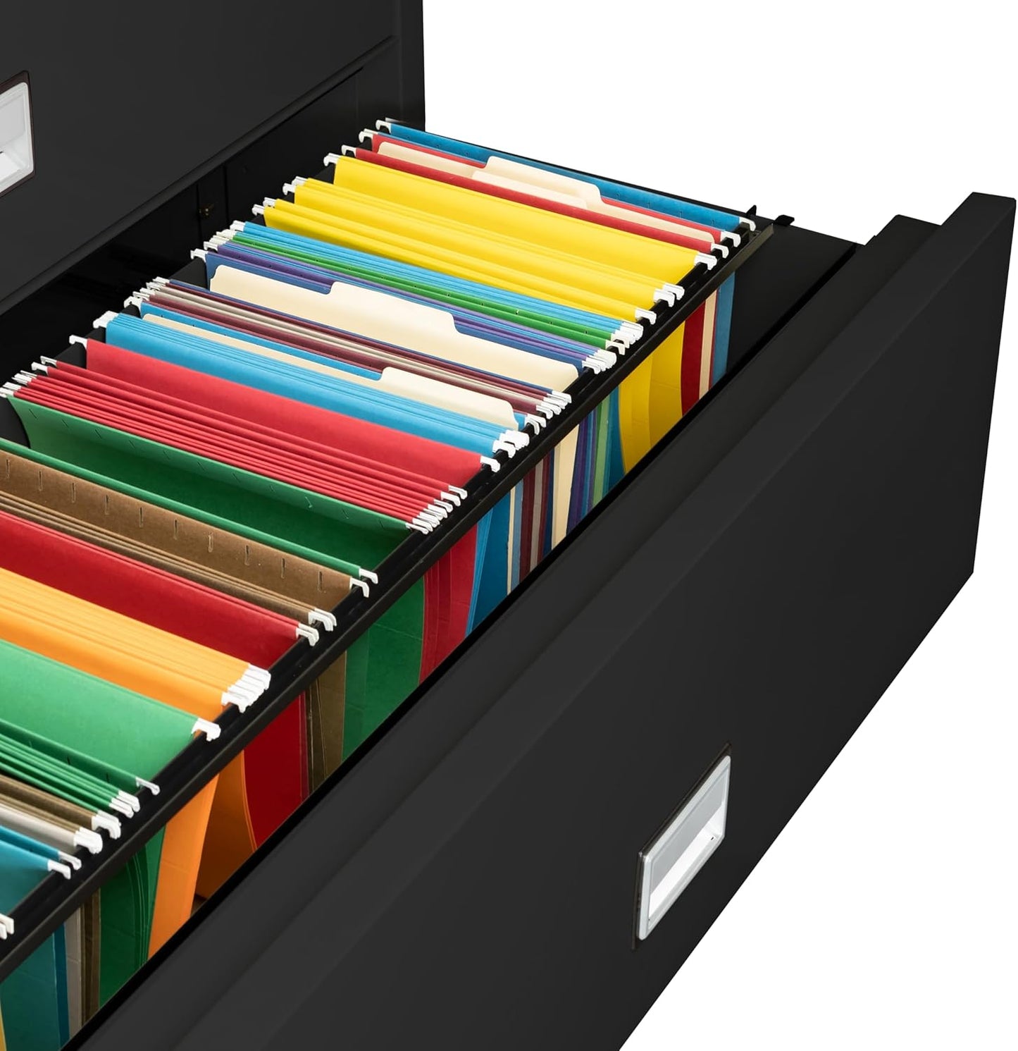 44 inch Wide 2-Drawer Lateral Fireproof File Cabinet – Legal and Letter Size Filing – Key Lock – Water Resistant – Fire Safe and Impact Rated – Black Finish – Model LAT2W44B