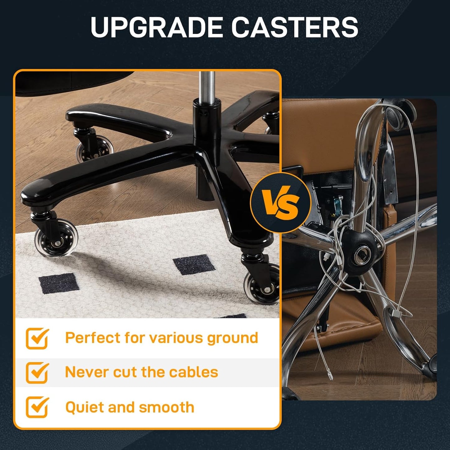 500 LBS Big and Tall Office Chair with Foot Rest High Back Recline Ergonomic Chair for Heavy People, Executive Office Chair Comfortable for Home Office, Large Computer Desk Chair Black