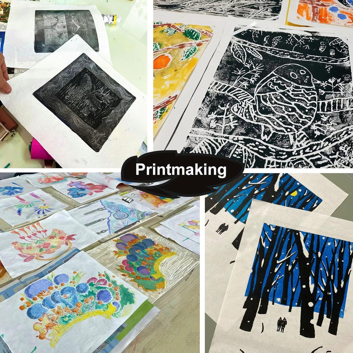 MLNSUNNY 50 Sheets of Artist Teabag Paper for Mixed Media Art,16.5''x16.5''White Large Handmade Paper,Wet Strength Tissue DIY Art Craft Supplies for Painting,Collage,Cyanotype,Origami,Printmaking