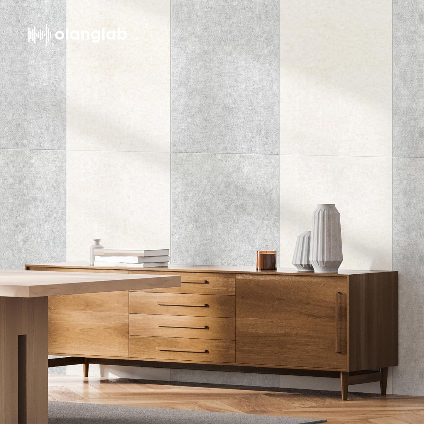 Olanglab Acoustic Wall Panels 10 Pack, 48 x 24 per Acoustic Panels Sound Absorbing, Sound Panels for Home Studio and Office, Plain Light Beige