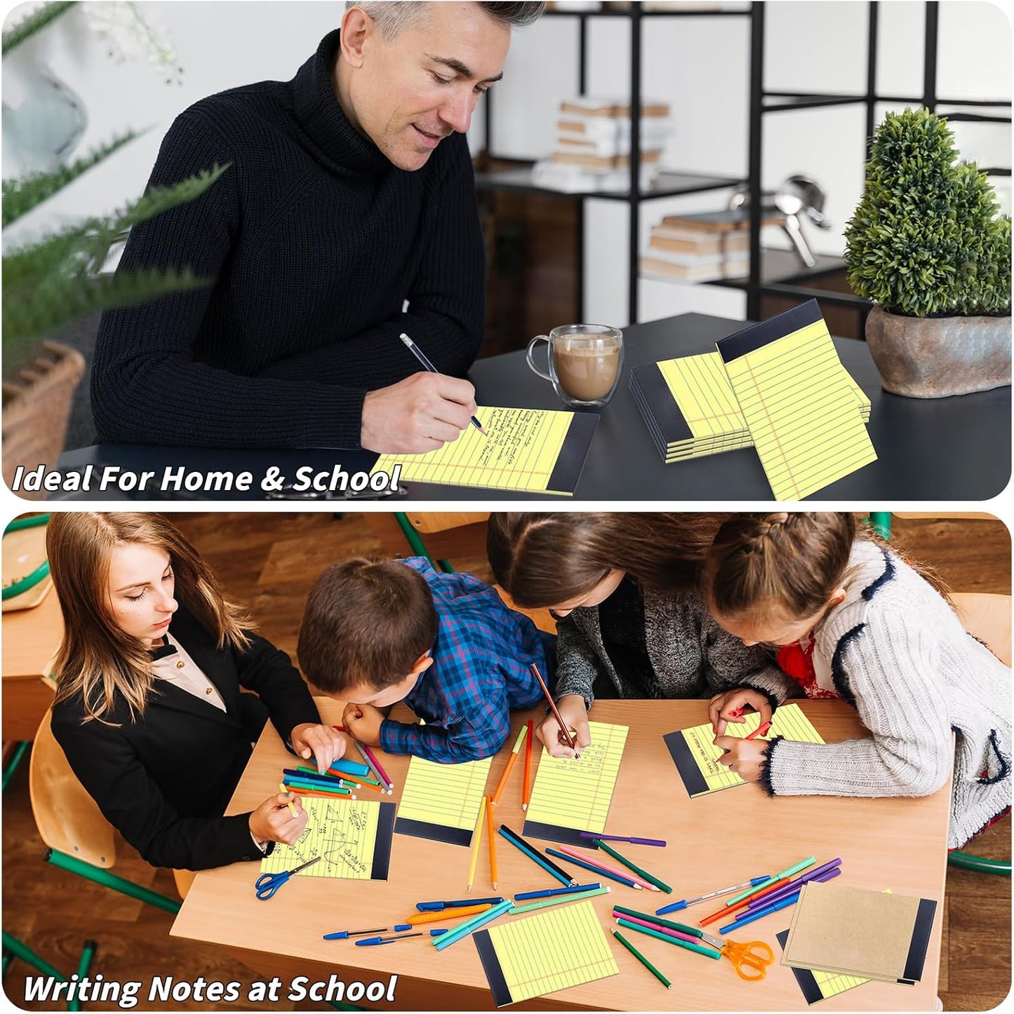 48 Pack Legal Pads Bulk,5 x 8 Inch White Notepad, Note Pads College Ruled Perforated Memo Pad for Work Study Daily Note Taking List, Lined Writing Pads Memo Refills Notepads for Office Home School