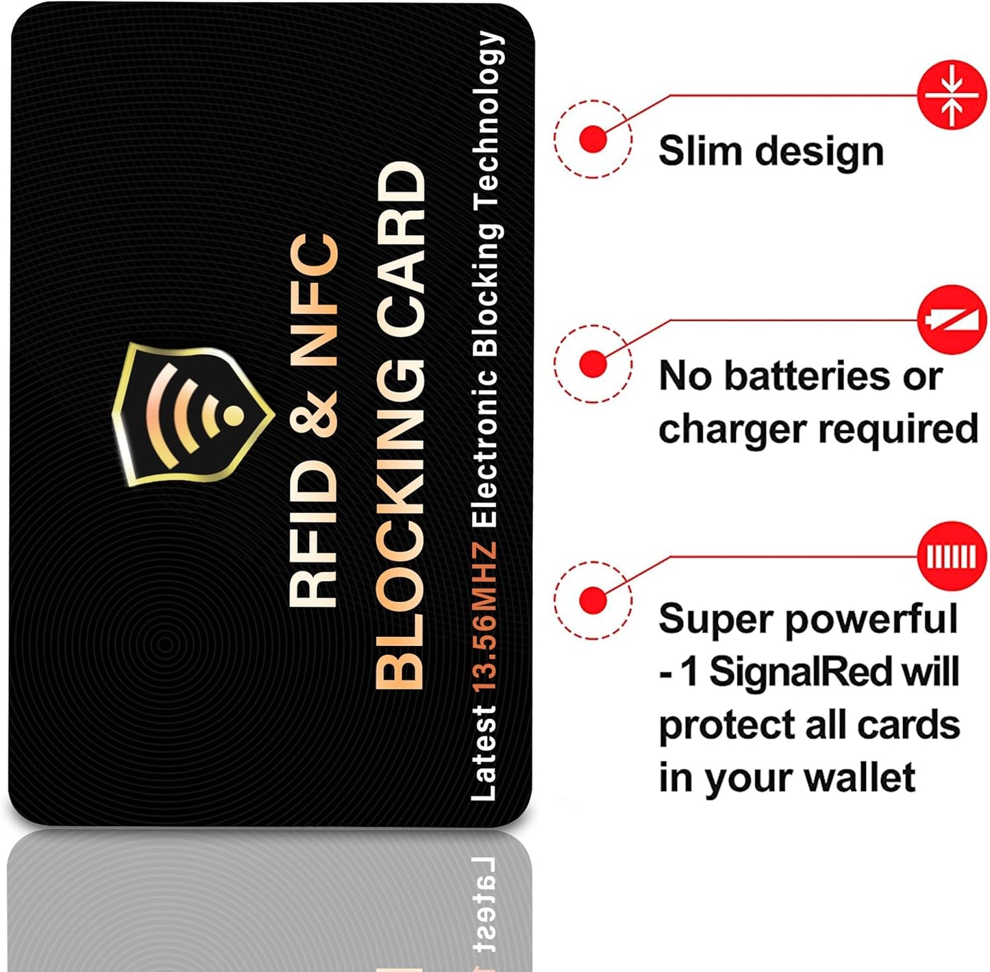 SaiTech IT RFID Blocking Card, One Card Protects Entire Wallet Purse, NFC Contactless Bank Debit Credit Card Protector ID ATM Guard Card Blocker–(Black)