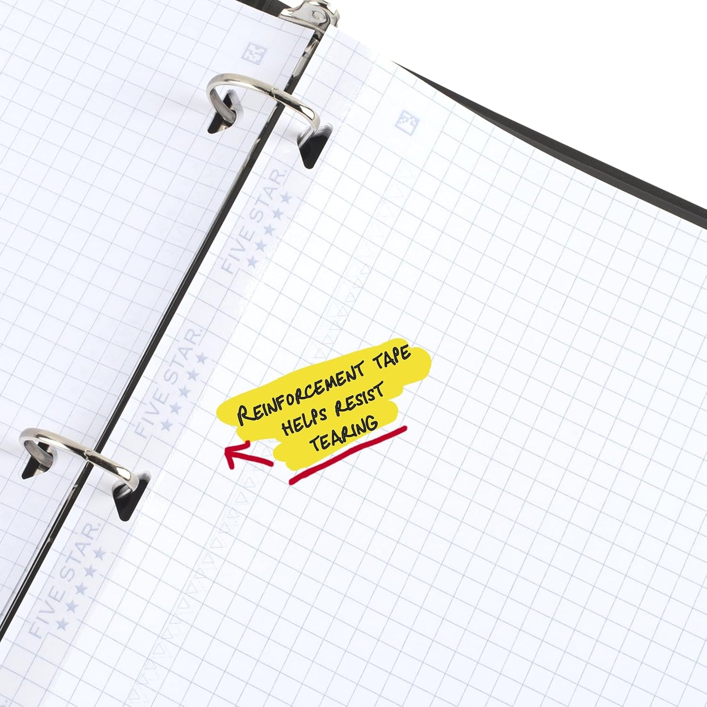 Five Star Loose Leaf Paper + Study App, Graph Ruled Filler Notebook Paper, Reinforced, Fights Ink Bleed, 8-1/2" x 11", 80 Sheets (170122)