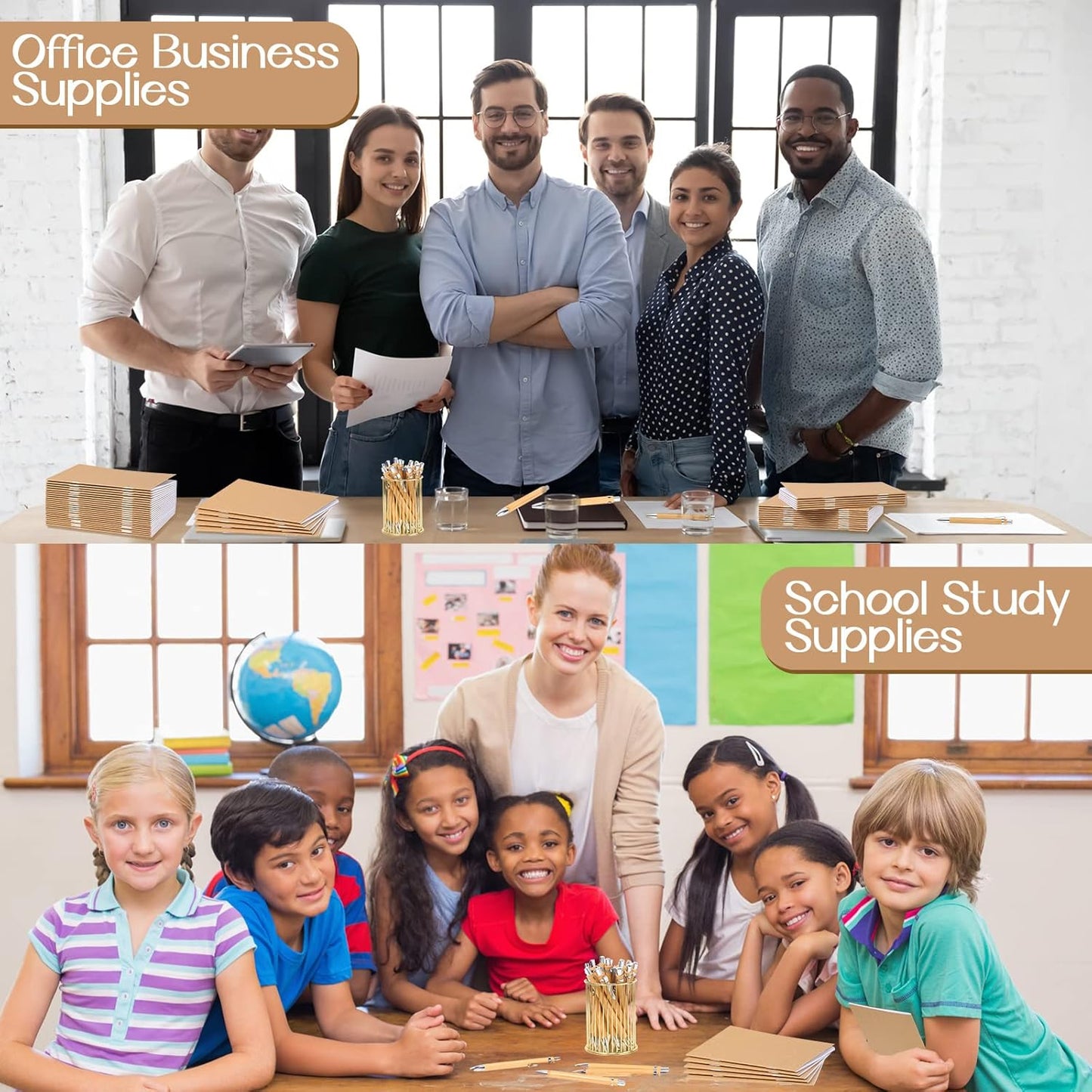 Kisston 50 Sets Mini Pocket Notebook with Pens Bulk Christmas Notebook Gifts Small Memo Notepad with Bamboo Pens for Employee Coworker Team Gifts(Classic Color)