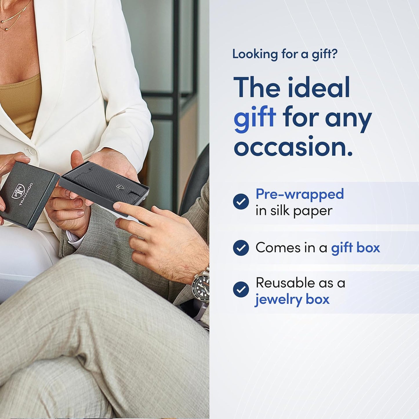 TRAVANDO Mens Wallet with Money Clip AUSTIN RFID Blocking Bifold Credit Card Holder for Men with Gift Box