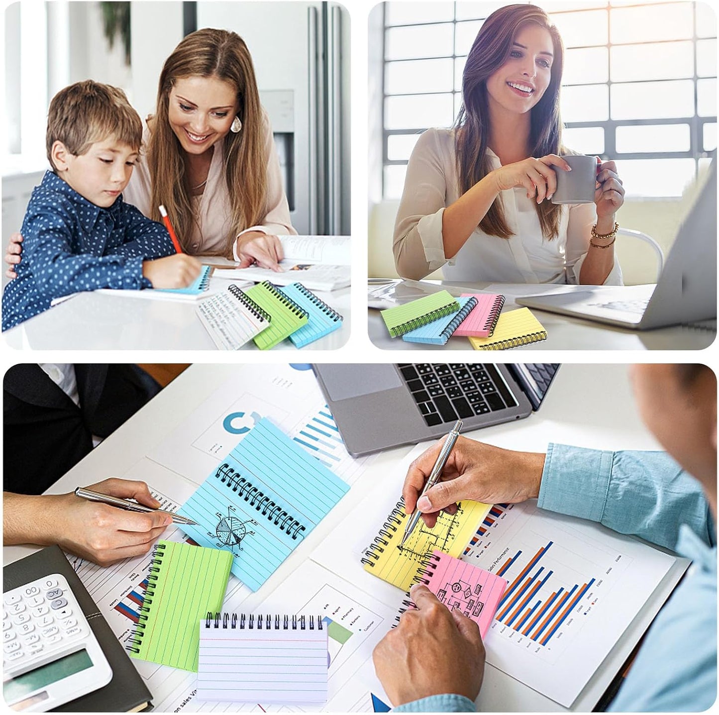 Koogel 500PCS Colored Index Cards 3x5, Spiral Index Cards with Rings for Back to School, Lined Ruled on both Side Heavy Notecard Flashcard for Studying Nursing College Taking to Do List,10 Colors