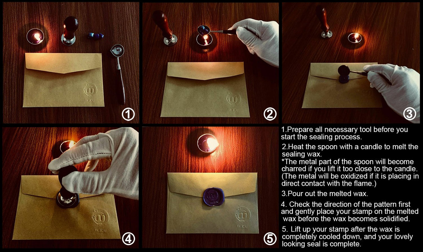 Mceal Wax Seal Stamp, Brass Head with Rosewood Handle, 1.2"(30mm) Dia, (Football)