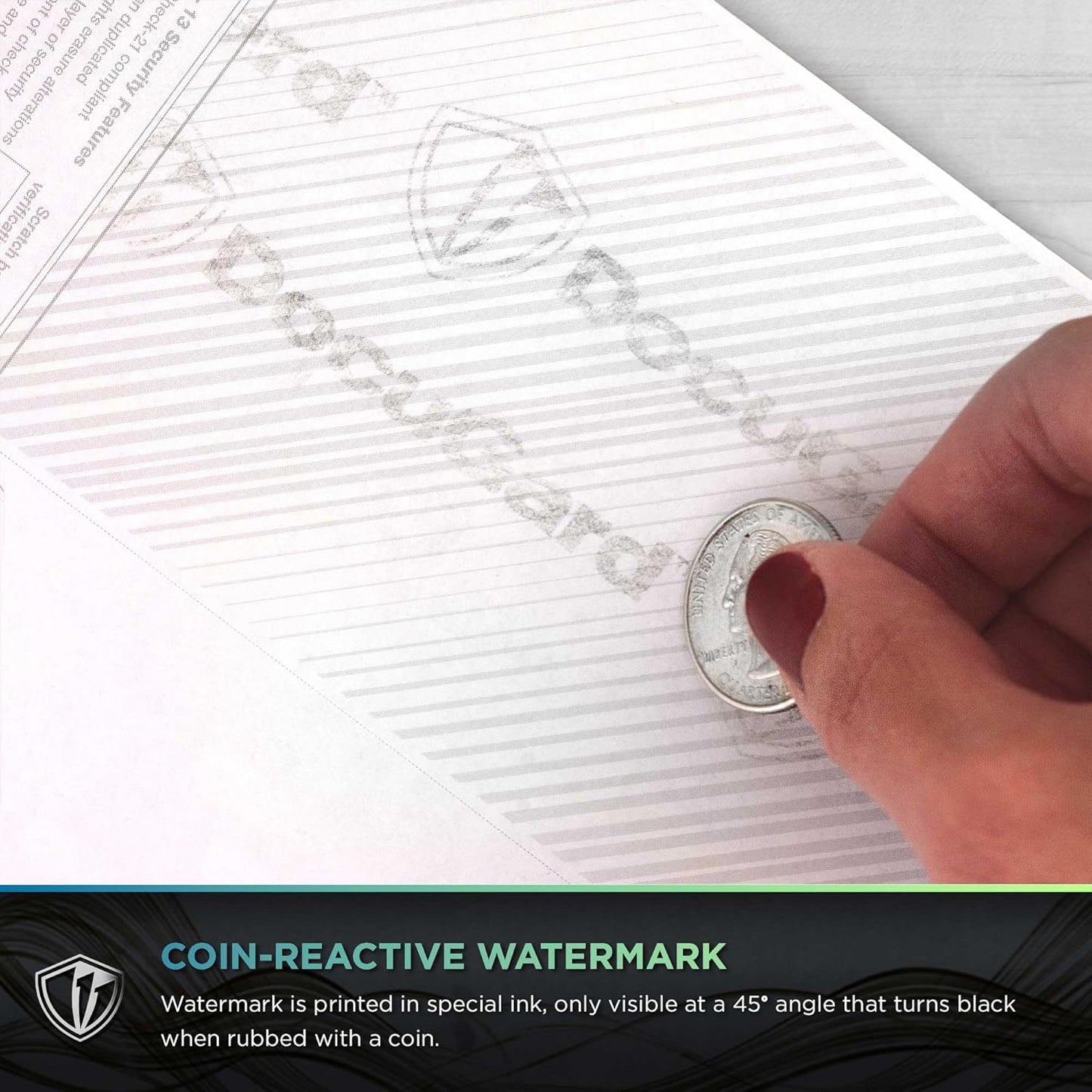 DocuGard Blue/Green Premier Prismatic Top High Security Check Paper - New - 17 Security Features - Laser/Inkjet Printer Compatible - 500 Blank Business Checks (04570)