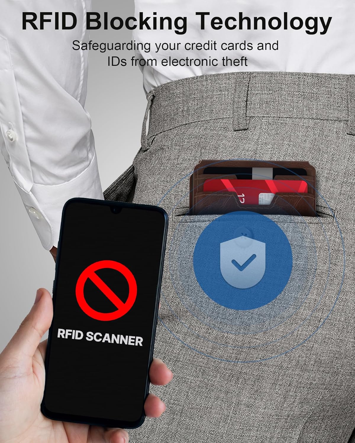 typecase Smart Wallet Card Holder for Men: Pop Up Card Case, Premium Genuine Leather, RFID Blocking, Slim, Minimalist, Thin, Front Pocket - 13 Card Capacitiy, ID Window, Cash Strap (Brown)