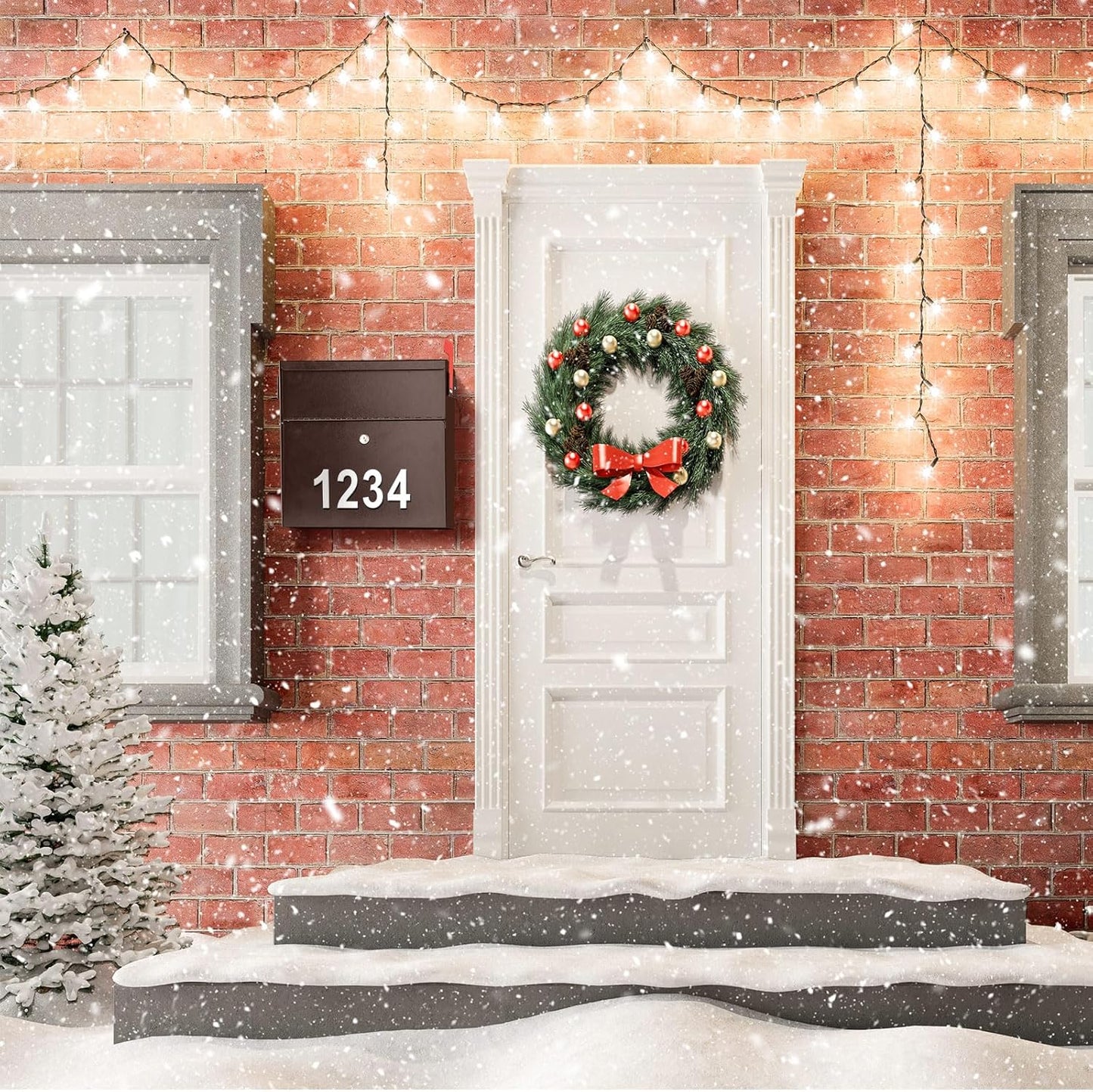 Extra Large Wall Mount Mailboxes for Outside 15.35 x 15 x 7 Inches Locking Security Mail Box Galvanized Steel Wall Mailbox Large Capacity Post Box with Key Lock and Reflective Stickers(Brown)