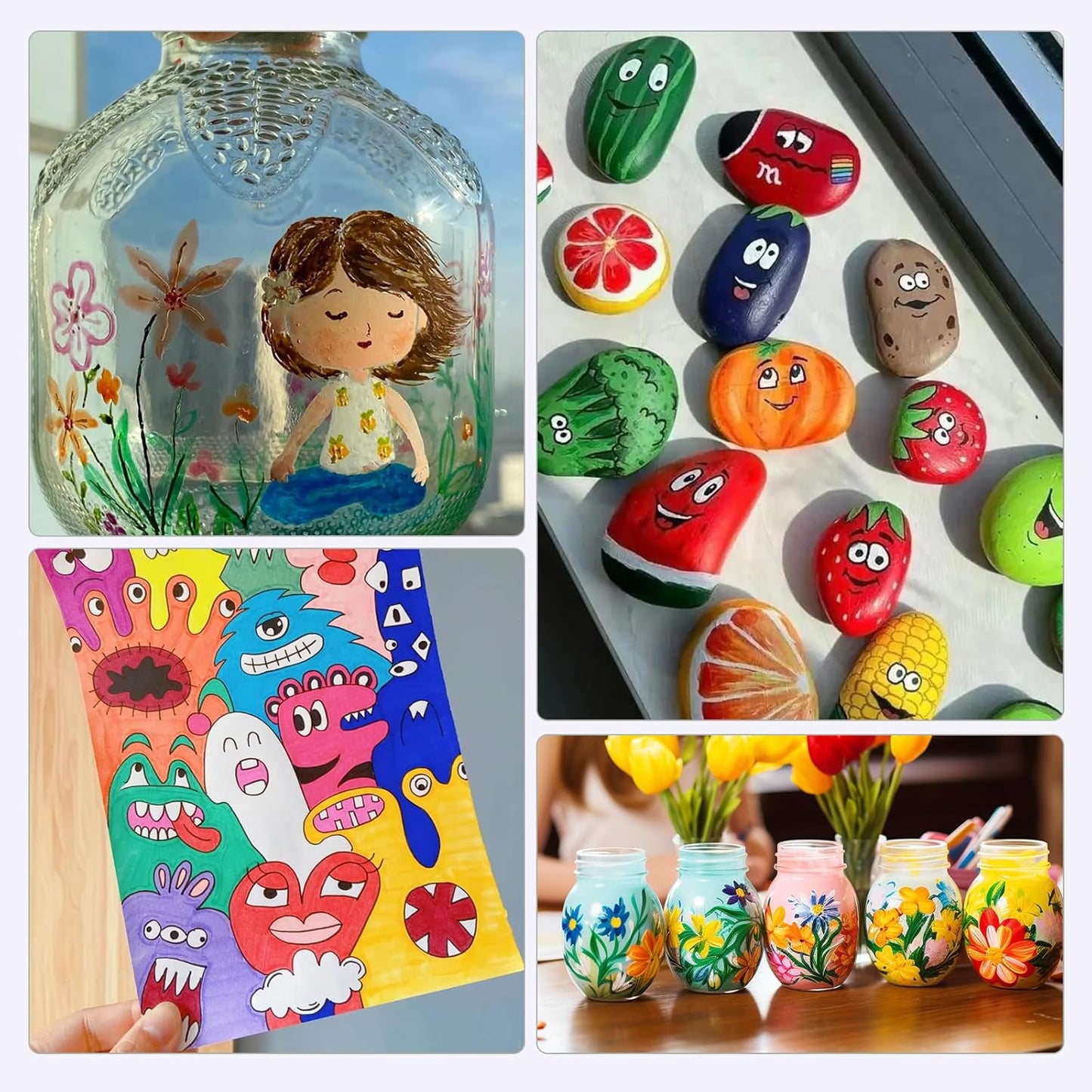 Paint Markers Paint Pens, Set of 2 Gold Oil Based Permanent Markers for Rock Painting, Metal,Glass,Ceramic,Wood,Canvas DIY Crafts Art Project (Gold,2 Pack)