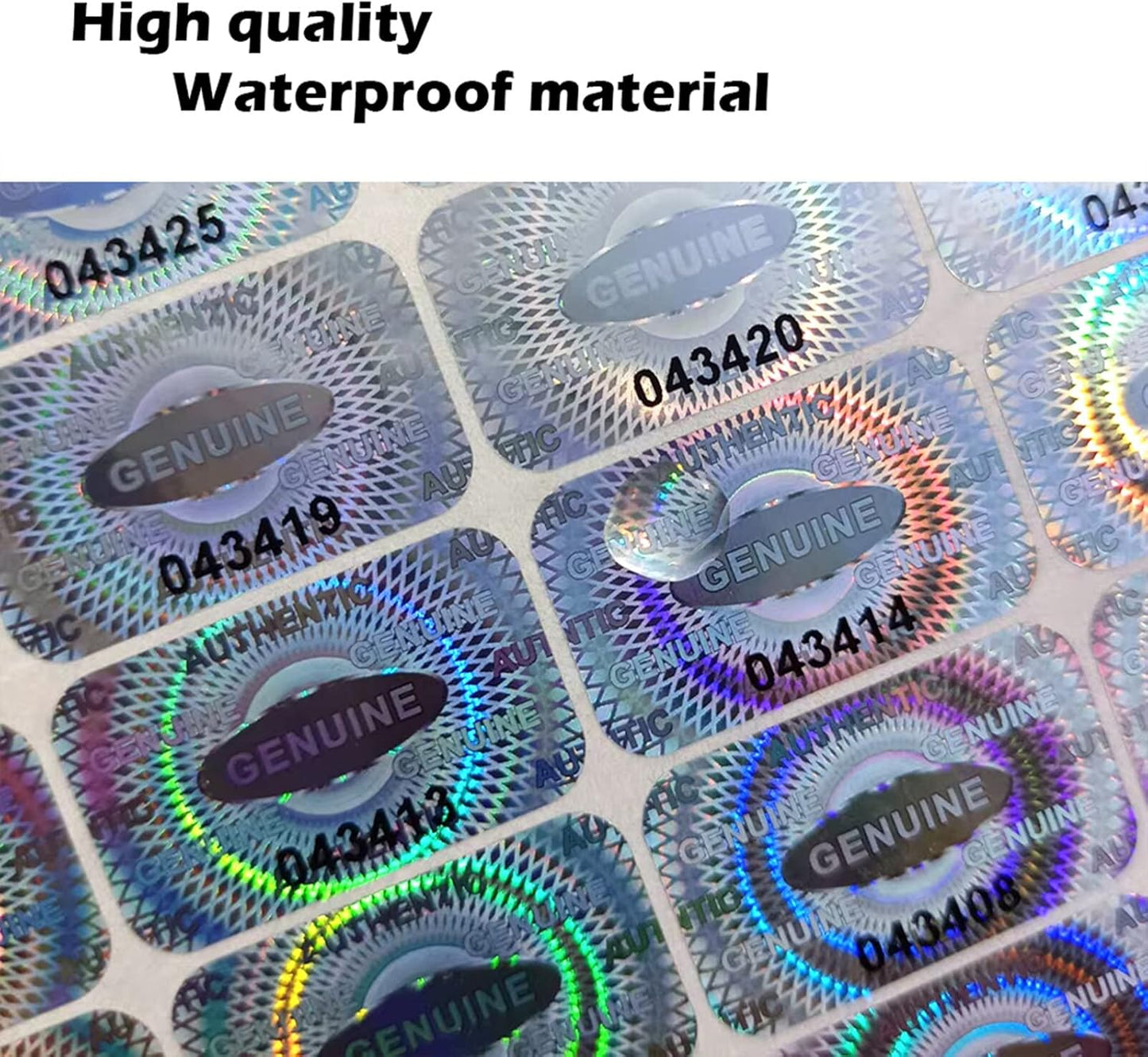 dose not apply 300 Pcs Authentic Hologram Labels/Stickers Silver Transfer Tamper Evident Security Warranty Void Seals/Stickers High Security Proof with Unique Sequential Serial Numbering(1X0.6 inch)
