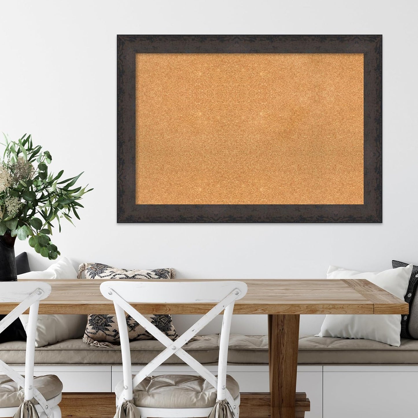 Amanti Art Natural Cork Board for Wall, 29x41 Vision Board with Black Wood Frame, Large Corkboard Office Decor for Home Organization, Modern Contemporary Corkboard Pinboard to display items for home