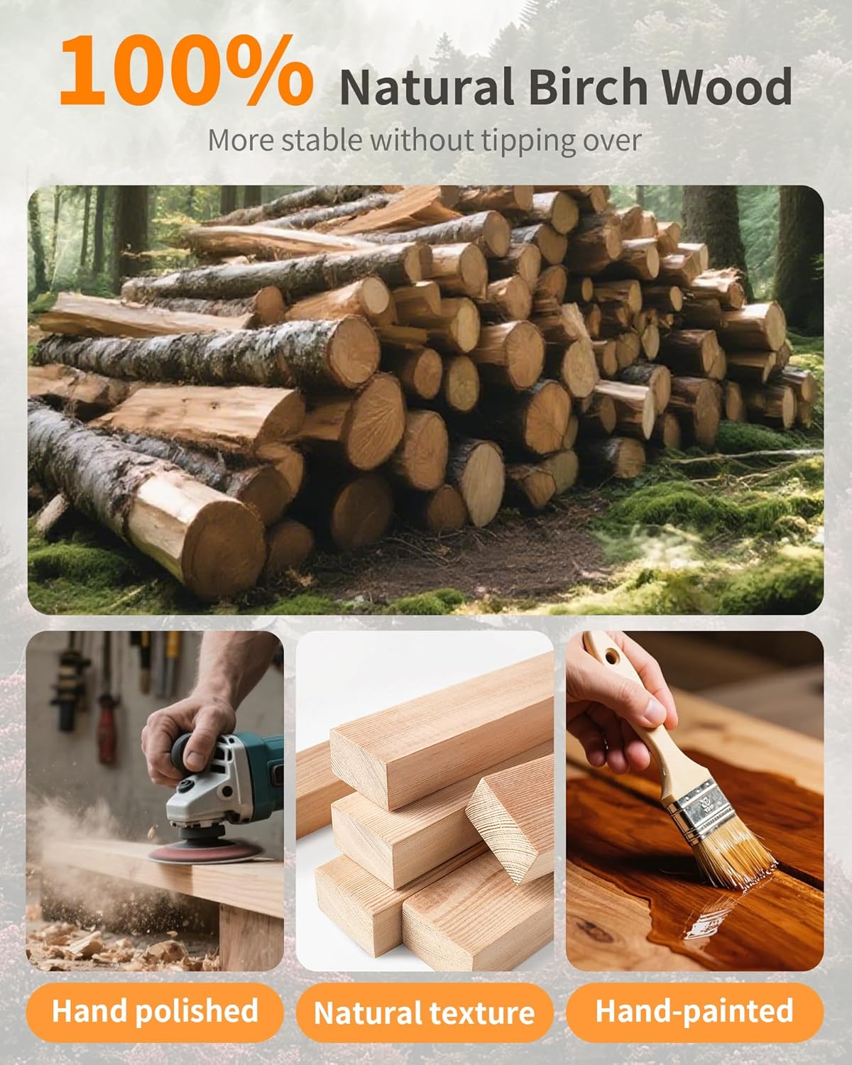 EZIVIEZ Wooden Coat Rack Stand, Solid Wood Freestanding Coat Rack, Vintage Coat Racks with 14 Hooks & Triangle Base, Standing Coat Hanger Jacket Tree Stand for Office, Entryway, Hallway