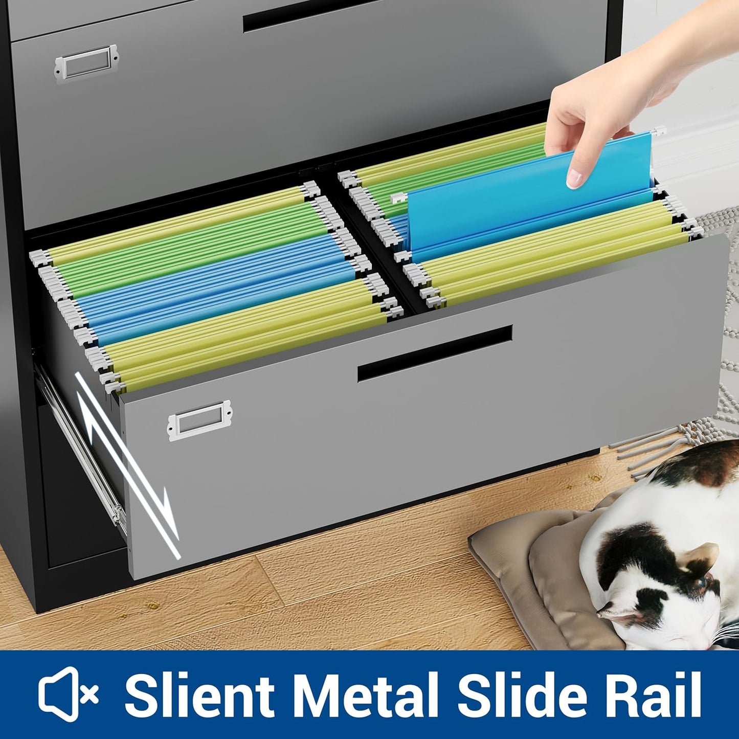 2 Drawer Lateral File Cabinet with Lock, Metal Steel Filling Cabinets for Home Office, Lockable Storage Cabinet for Hanging Files Letter/Legal/F4/A4 Size-Assembly Required