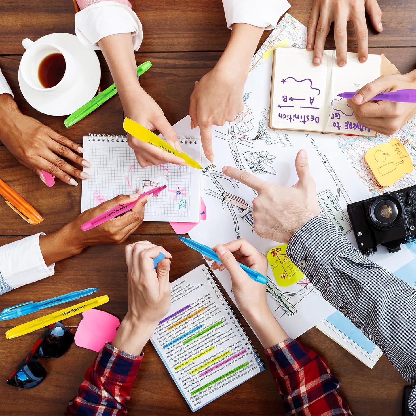 GORWARE 96 Pcs Highlighters, 6 Assorted Colors, Chisel Tip, Non-Toxic Markers for Highlighting at Home, School, or Office – Perfect for Adults & Kids (96)