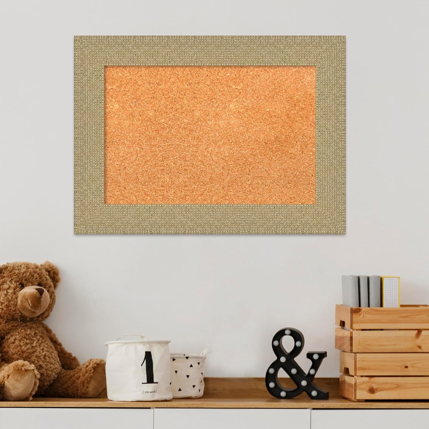 Amanti Art Natural Cork Board for Wall, 16x22 Vision Board with Gold Frame, Small Corkboard Office Decor for Home Organization, Casual Corkboard Pinboard to Display Items for Home Organization in