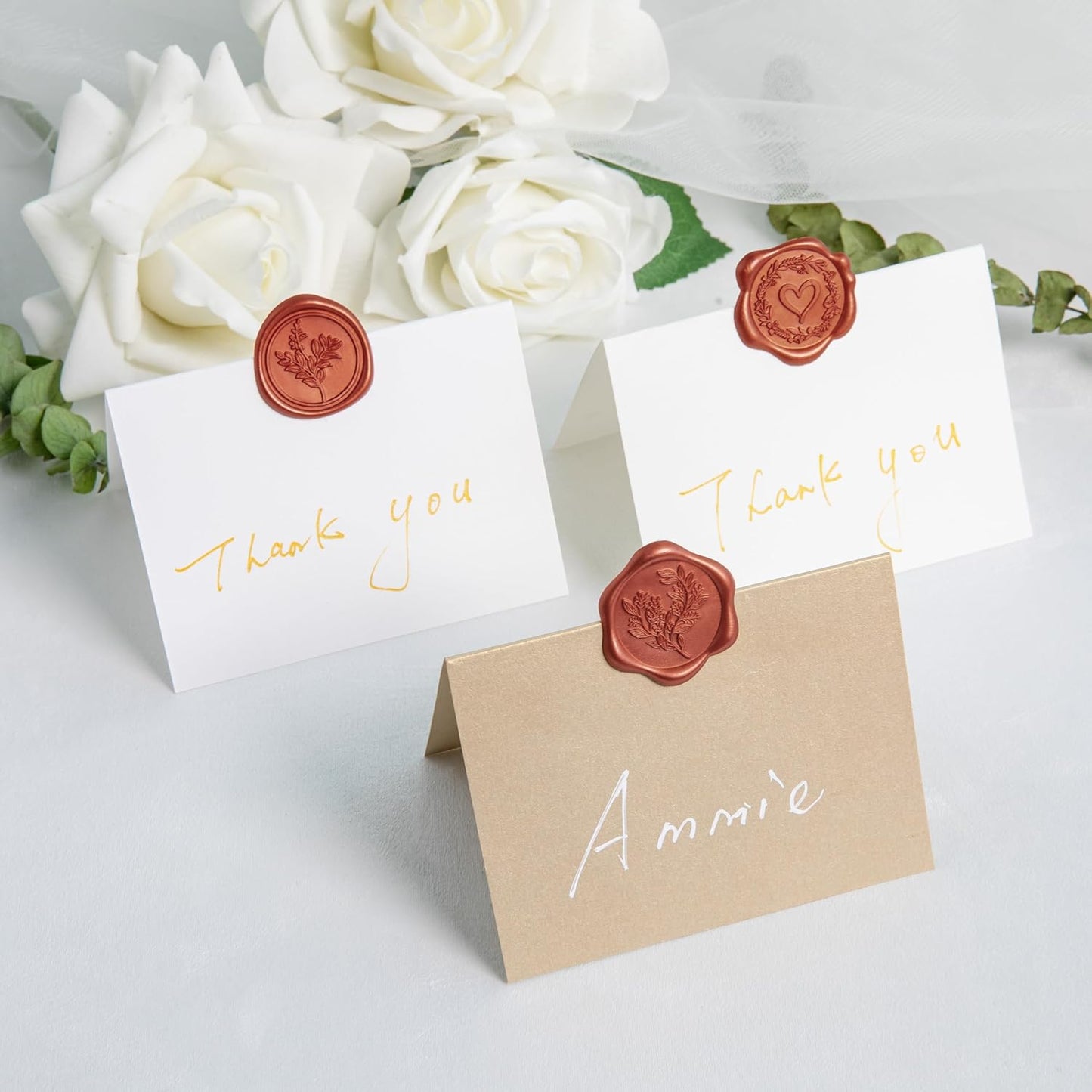60 Pcs Burnt Orange Wax Seal Stickers Self-Adhesive Envelope Seals Stamp Stickers, Perfect for Wedding Invitations Seating Chart Christmas Gift Wrapping 3 Designs in 1 Pack