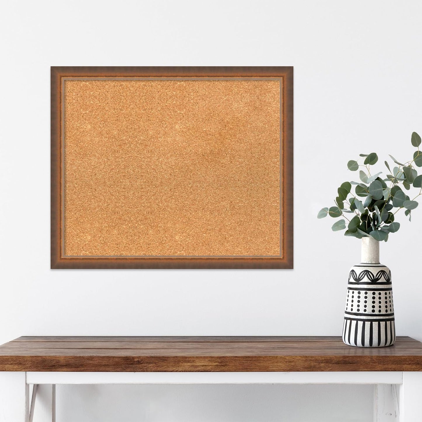 Amanti Art Natural Cork Board for Wall, 20x24 Vision Board with Bronze Frame, Medium Corkboard Office Decor for Home Organization, Modern Corkboard Pinboard to Display Items for Home Organization in