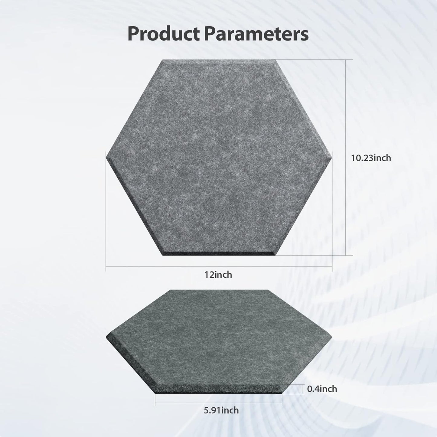 12 Pack Acoustic Panels Self Adhesive Sound Proof Foam, High Density Sound Acoustic Foam Panel, 12X10.23X0.4 Inch Hexagon Wall Panels in Home,Office,Reccording Room,Studio(Moonlight Grey)