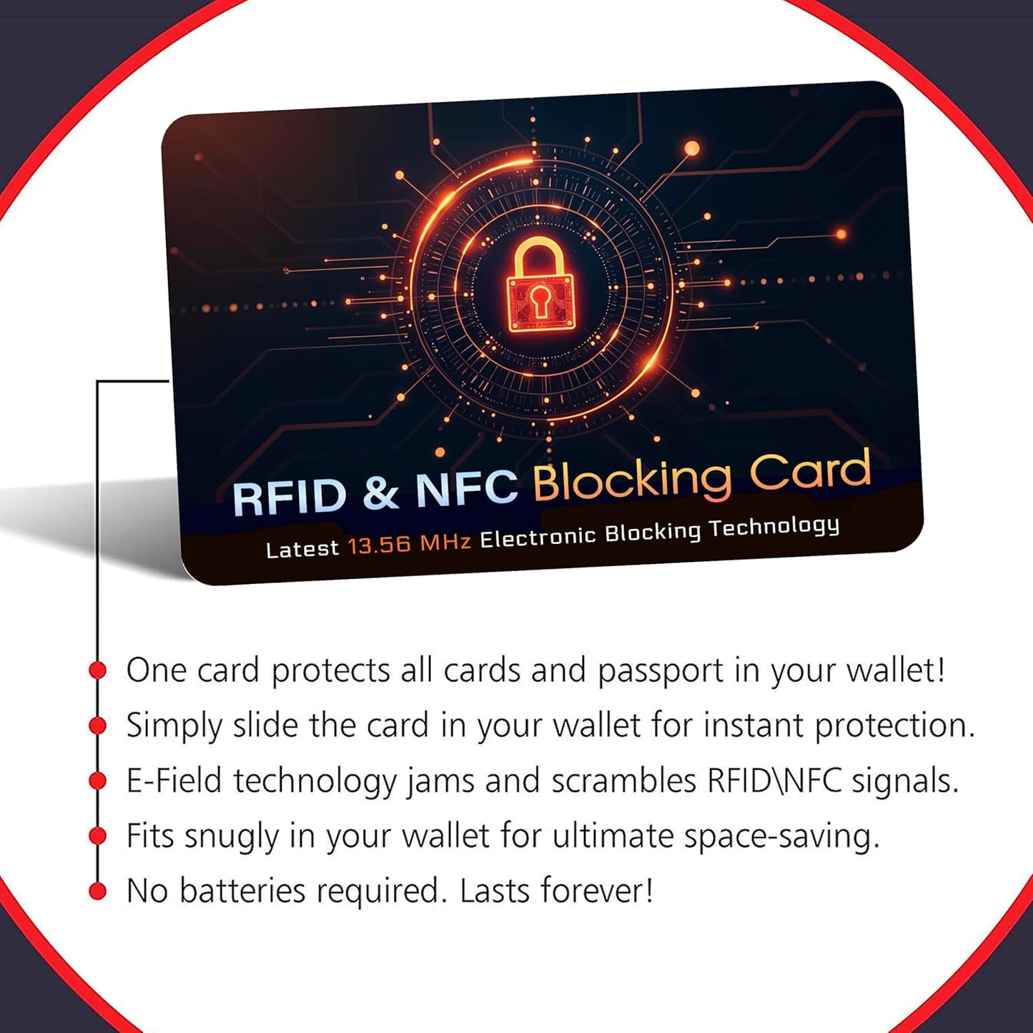 SaiTech IT 10 PK RFID Blocking Cards Protect Your Entire Wallet, Purse, and Cards from NFC Contactless Theft Wallet for Men & Women - Orange Black (10 Pack CL)