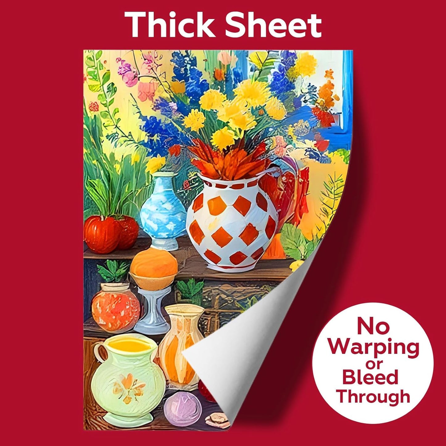 50 Sheets Watercolor Paper Bulk, 4"X6", 5"x7",8" x 8",8" x 10",9" x 12",Each 10 Sheets.140 lb/300 GSM Water Color Paper for Kids Adults.Watercolor Drawing Paint Paper for Art Drawing Supplies