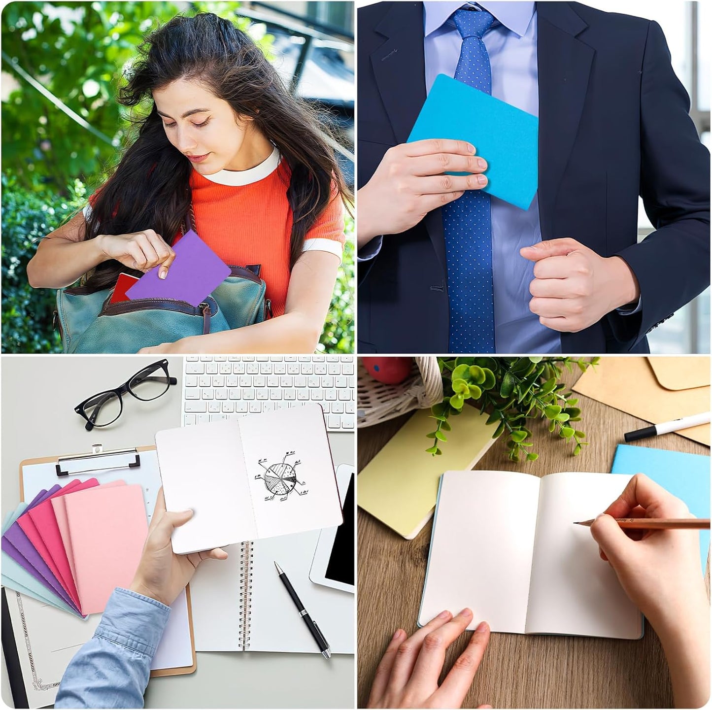 Koogel 40PCS Pocket Notebooks, Mini Blank Notebooks 3.5 x 5.5 Inch Notepads Journals 20 Colors for Students Traveler School Supplies Office