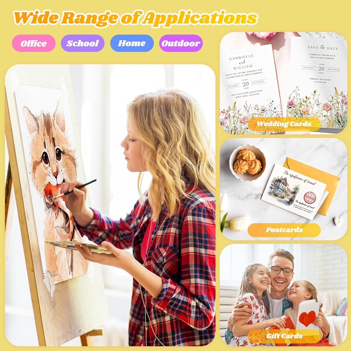 Watercolor Paper Pad, 9"x12" Water Color Paper, 140lb/300gsm Artist Painting Drawing Paper Book, Art Supplies for Adults, Watercolors, Watercolor Paint Set, Sketchbook, Journal, Green