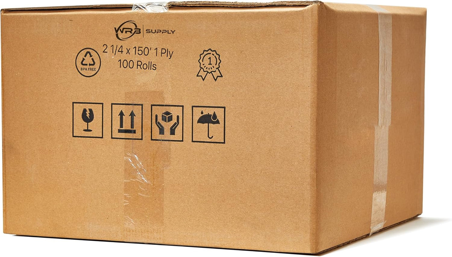 Paper Rolls One-Ply Adding Machine/Calculator 2-1/4" x 150 ft White 100/Ctn