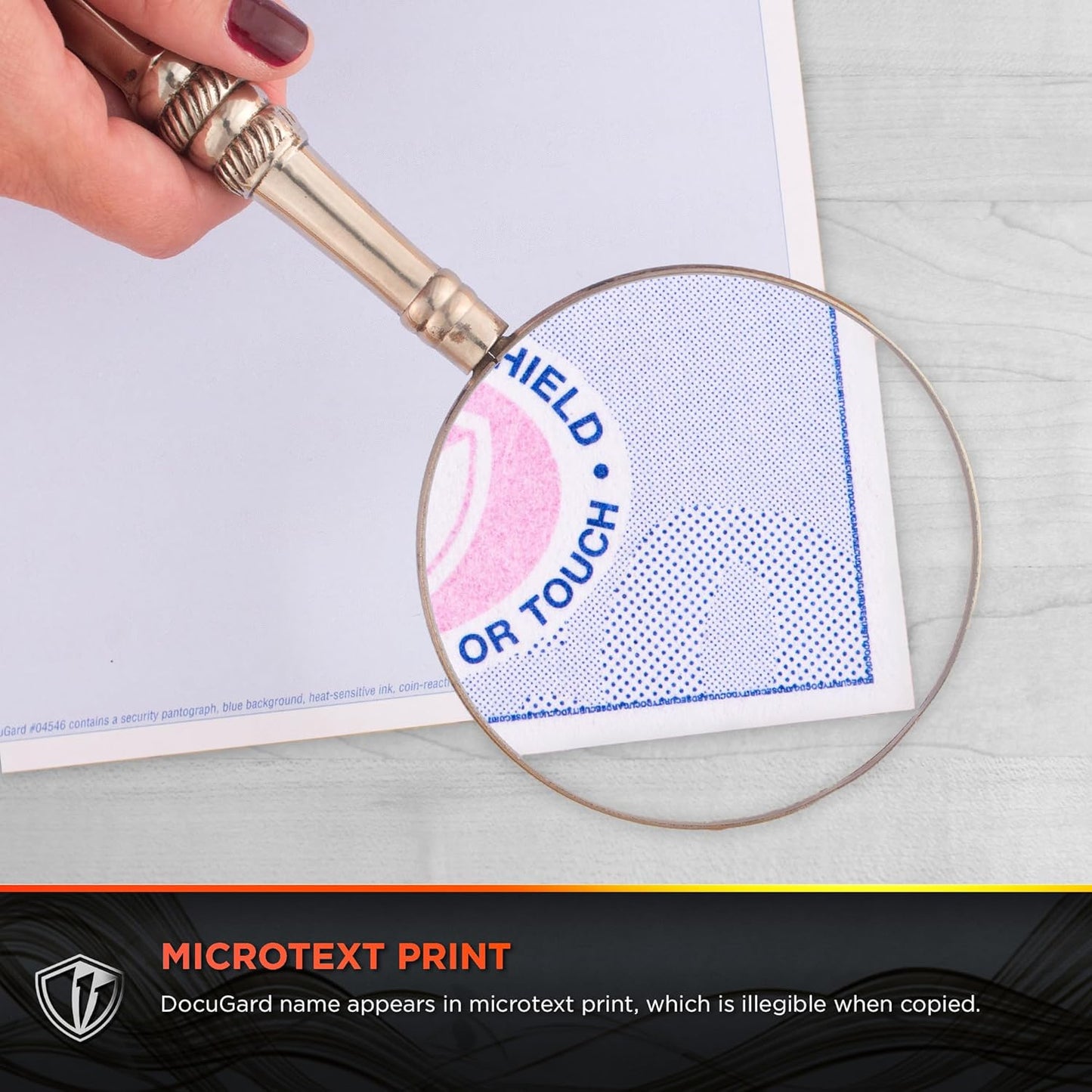 DocuGard Advanced Blue Multi-Purpose Security Paper - Fraud Prevention - 7 Security Features - Laser & Inkjet Printer Compatible - 8.5" x 11“ - 24 lb - 500 Sheets (04546)