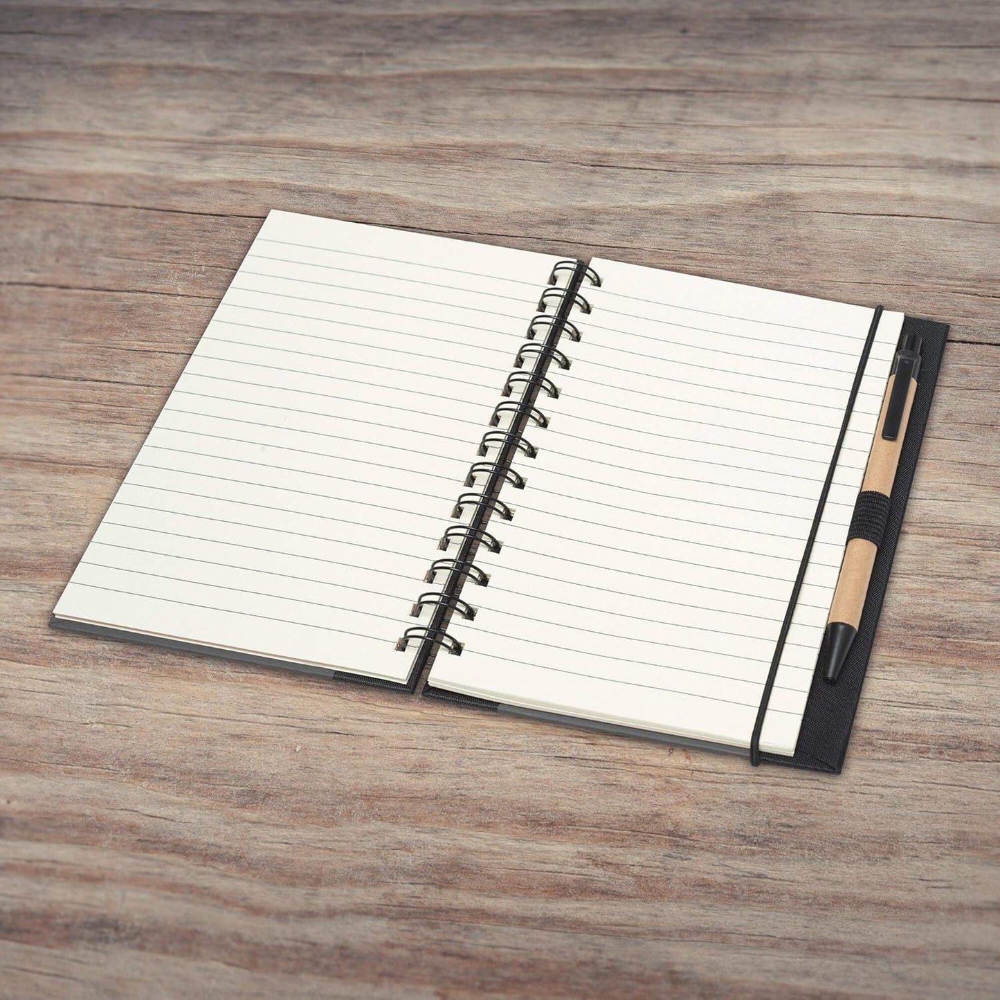 DISCOUNT PROMOS Custom Eco Block Notebooks with Pens Set of 10, Personalized Bulk Pack - Perfect for School, Office, Business, Home - Smoke