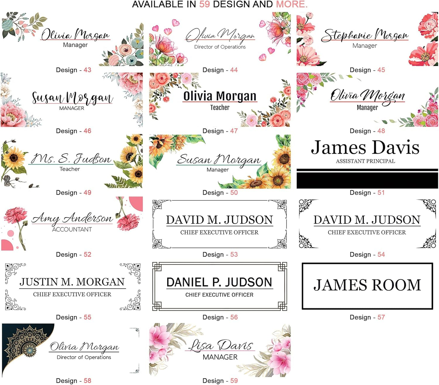 Personalized Name Plate for Desk Nameplate Sign Modern Office Business Decor Executive Desk Name Plate Desk Name Sign Flower Floral Green Leaves Metallic foil (8"x3") (Orchid)