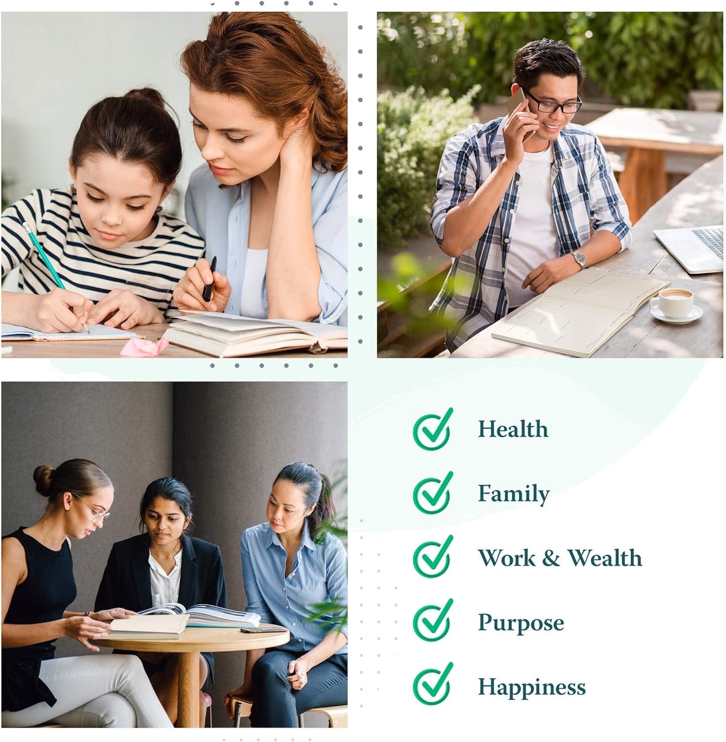 Roterunner 2025 B5 Pink Softcover Purpose Planner Notebook 7.5'x9.8' Undated Planner Daily Weekly Monthly Productivity Goal Setting Tool for Work Home ADHD Adults Self Care Journal