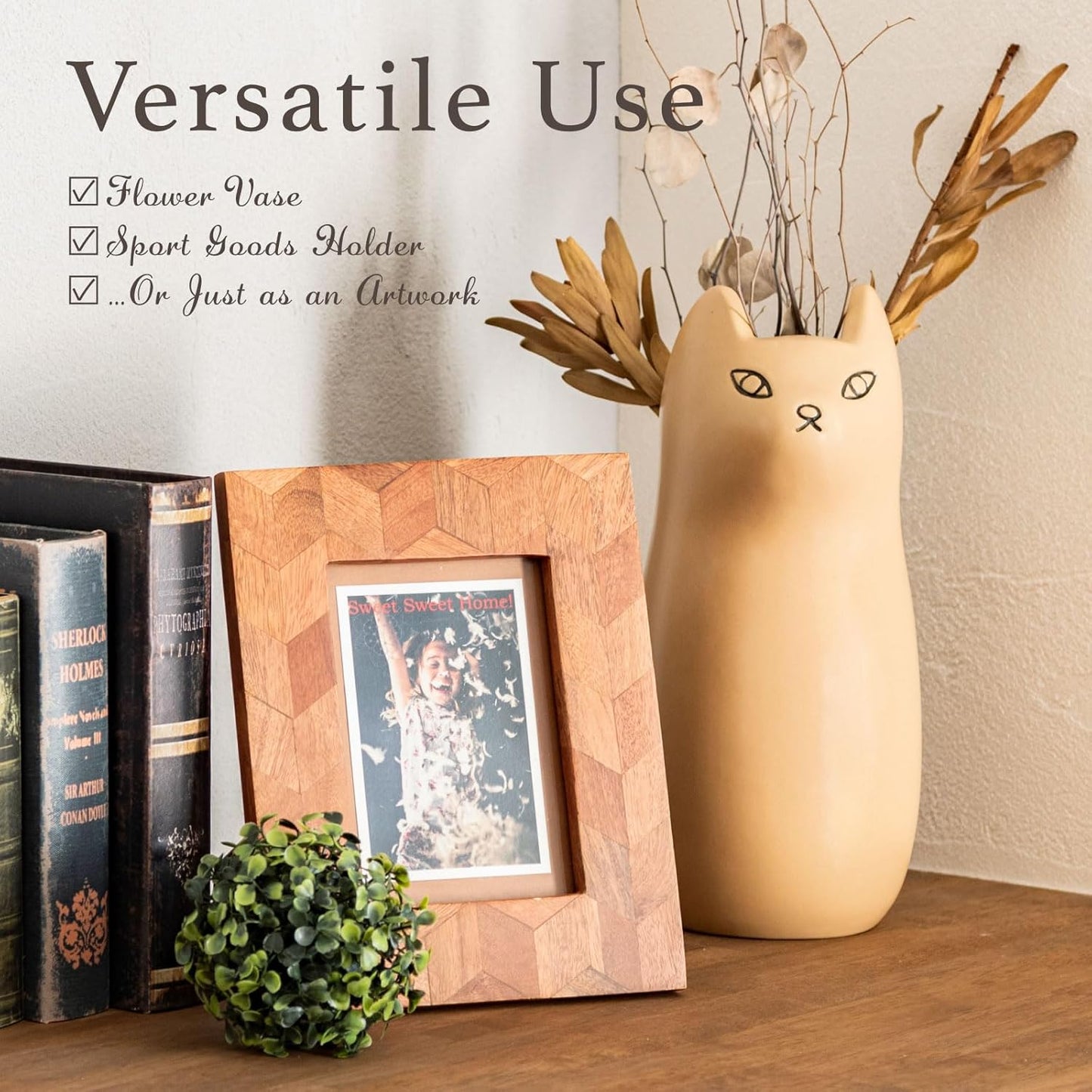 PaletteLife Umbrella Stand Ceramic Scandinavian Cat Small-Size Purple BLS-13PP