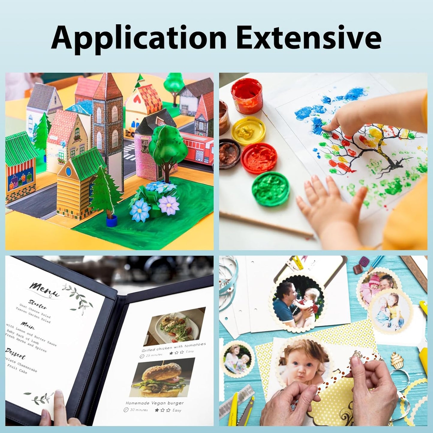 OcePor 200 Sheets White Cardstock 8.5” x 11”, 92lb/250gsm Card Stock, Thick Card Stock Paper, Heavy Cardstock Paper for Printer, Resume, Scrapbooks, Art, Crafts, Business Cards