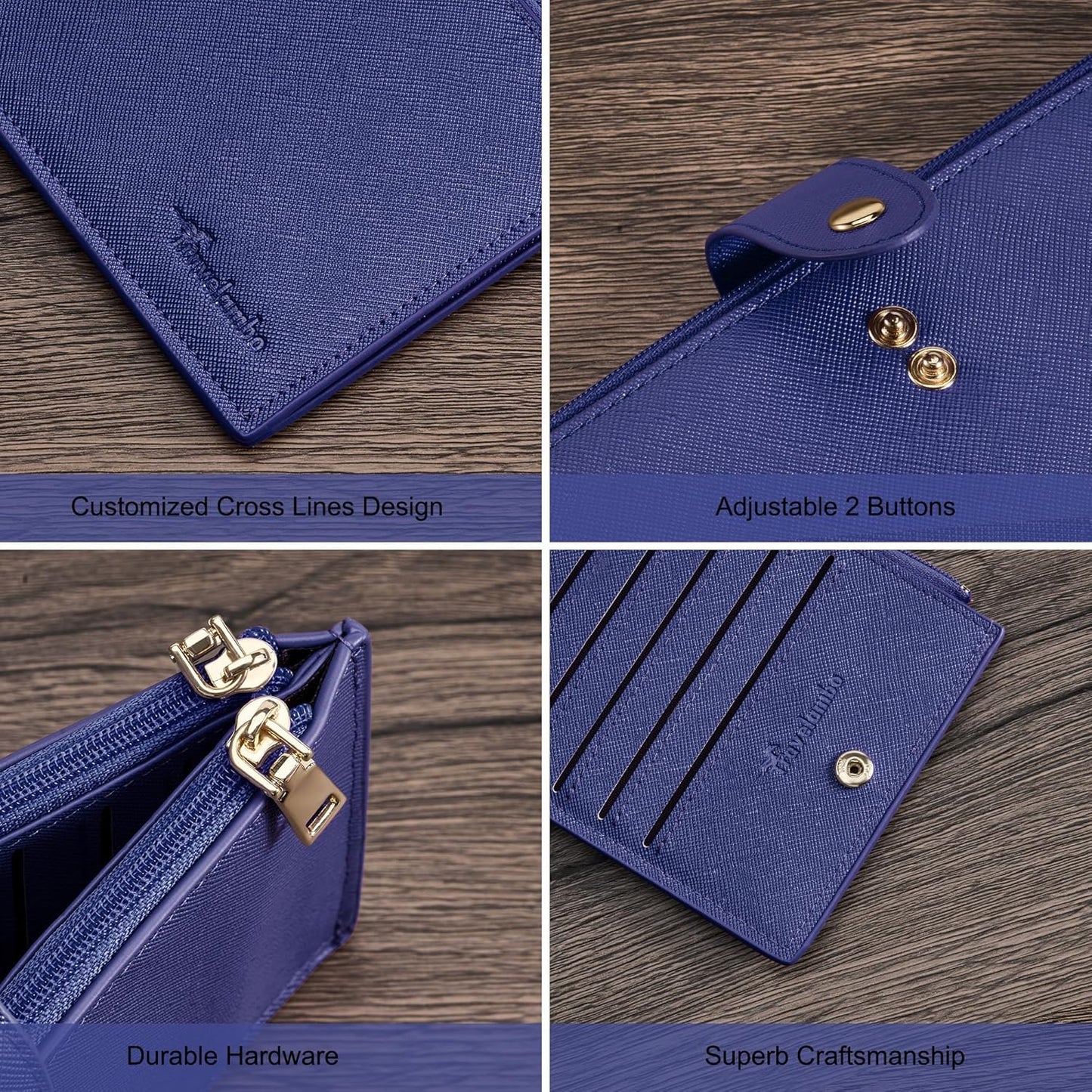 Travelambo RFID Wallet Women Large Size Bifold Multi Card Wallet Case with Zipper Pocke Credit Card Holder for Women