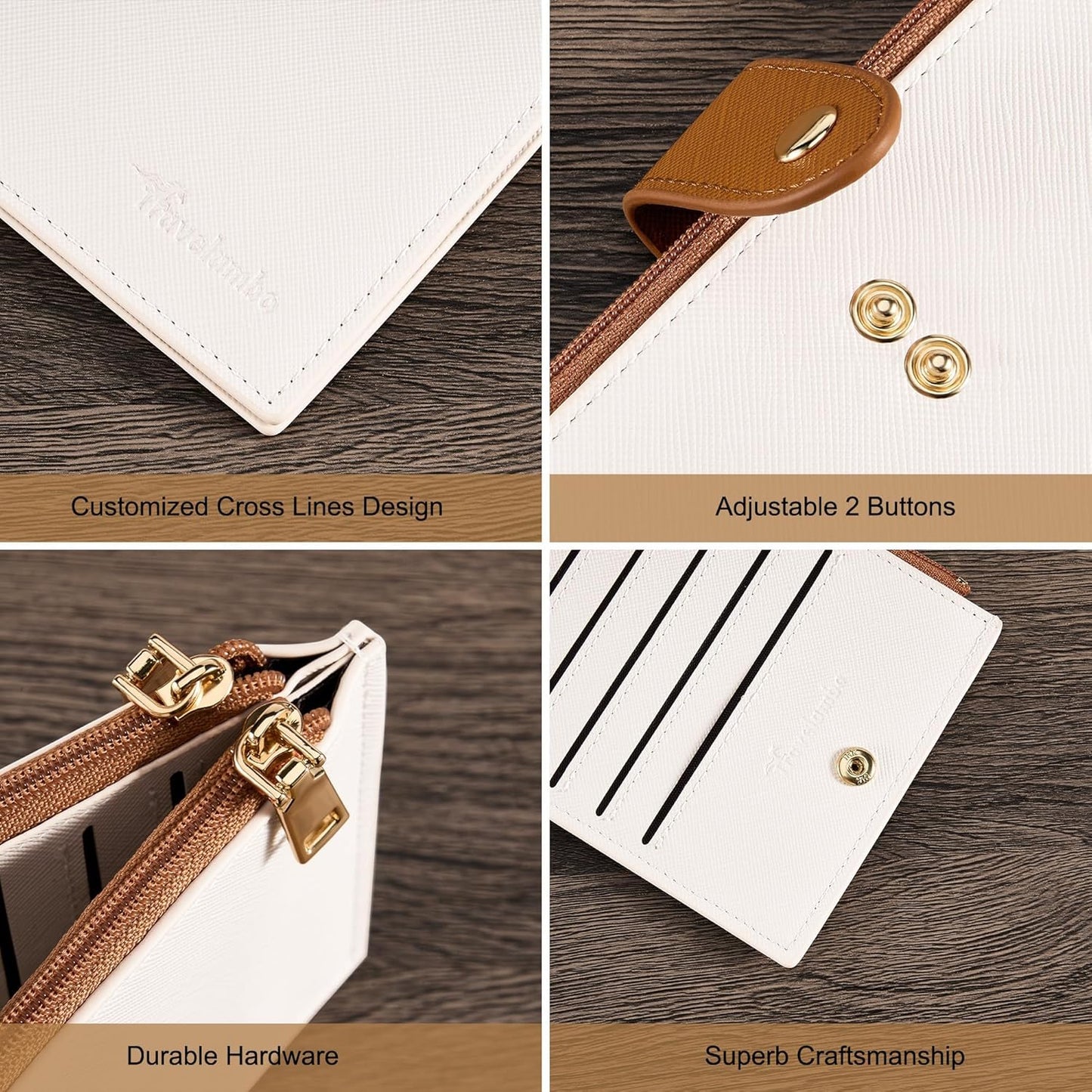 Travelambo RFID Wallet Women Bifold Multi Card Wallet Case with Zipper Pocke Credit Card Holder for Women