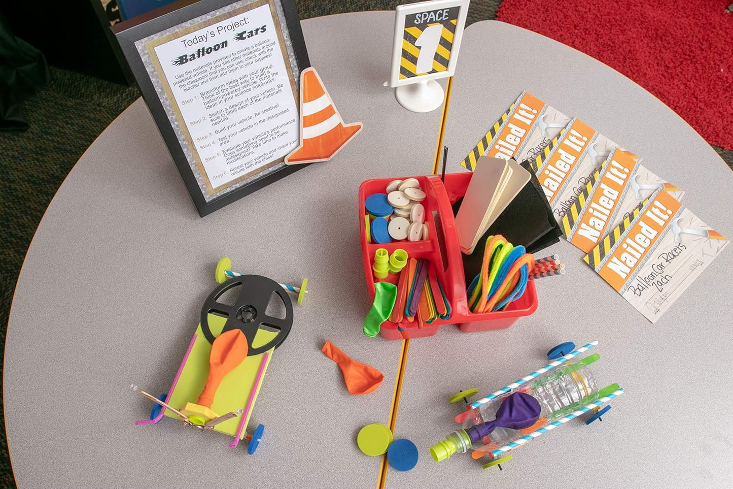 Teacher Created Resources Assorted Primary Colors Portable Plastic Storage Caddy 6-Pack for Classrooms, Kids Room, and Office Organization, (Blue, Green, Orange, Purple, Red and Yellow) 3 Compartment