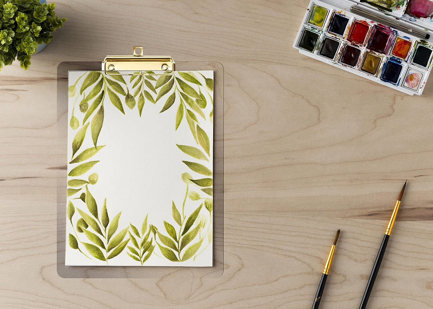 Performore Clear Acrylic Clipboard Set 2-Pack Thick Plastic Writing Boards with Gold Metal Clip 12x9 Heavy-Duty Transparent Clipboards for Office, School, Events & Presentations