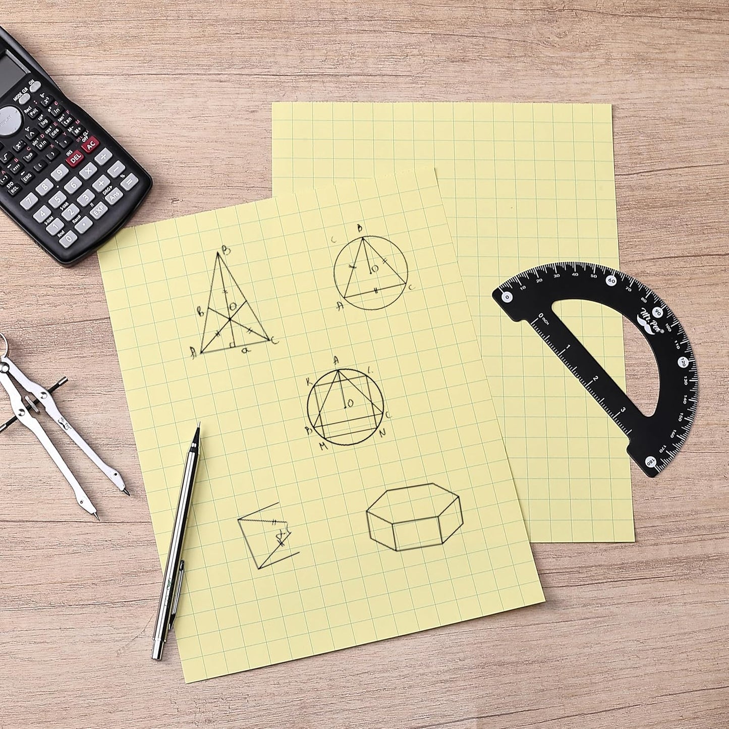 Mr. Pen- Graph Paper, 2x2 (2 Squares per inch), 8.5"x11", 55 Sheets, Yellow, Grid Paper, Graphing Paper, Math Graph Paper Pad, Grid Paper Pad, 1/2 Inch Graph Paper, Square Paper, Math Paper