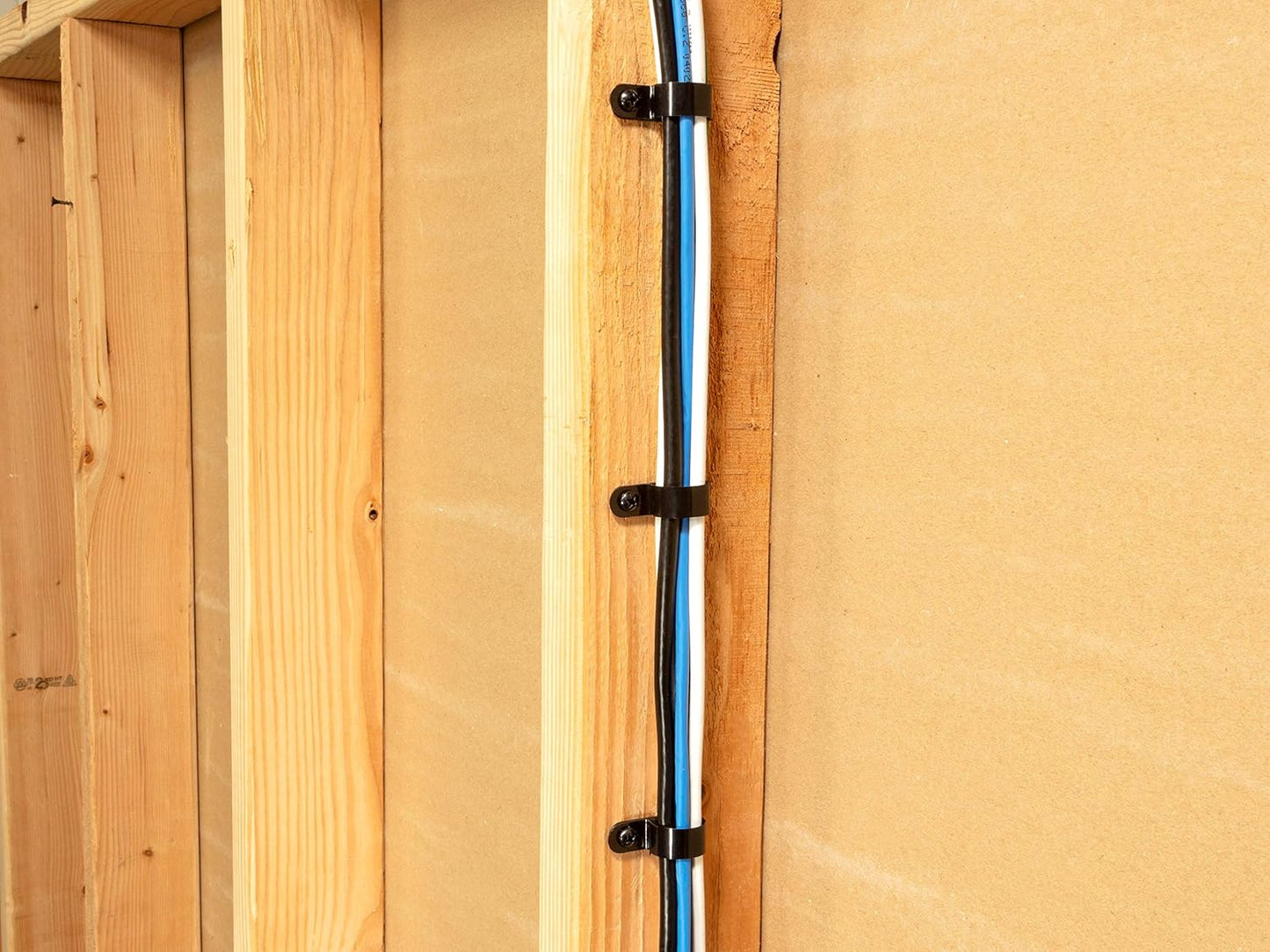 Secure 1/8 Inch Premium R Type UV Black Nylon Screw Mount Cable Clamp for Wire Management - 100 Pack