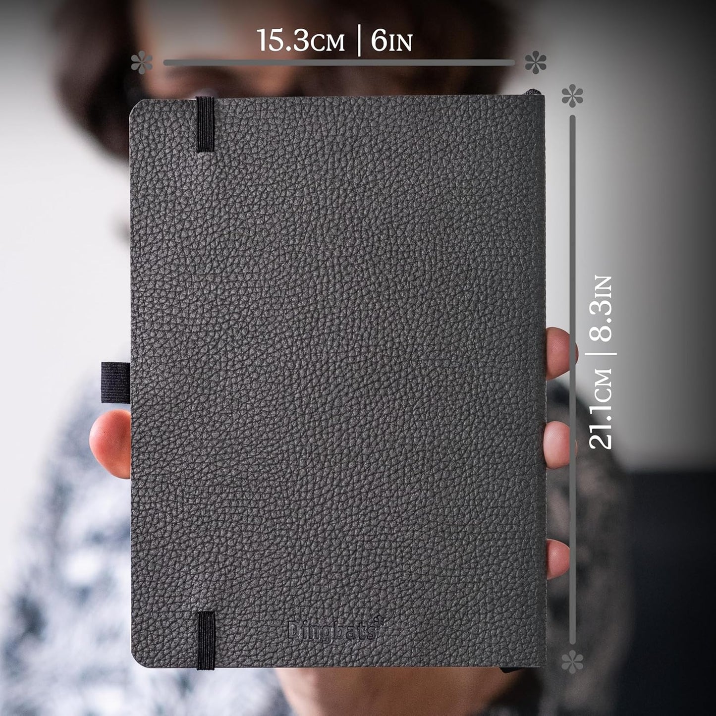 Dingbats* Wildlife Plain Writing Journal Notebook A5 - Vegan Leather Hardcover - Ideal for Work, Travel - Pocket, Elastic Closure, & Bookmark