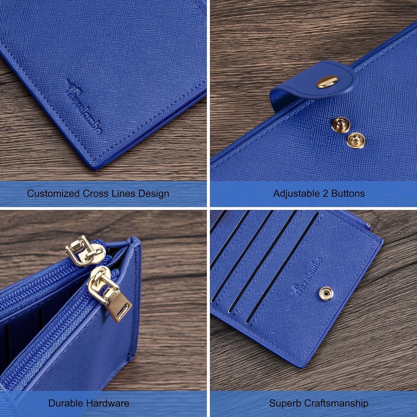 Travelambo RFID Wallet Women Large Size Bifold Multi Card Wallet Case with Zipper Pocke Credit Card Holder for Women