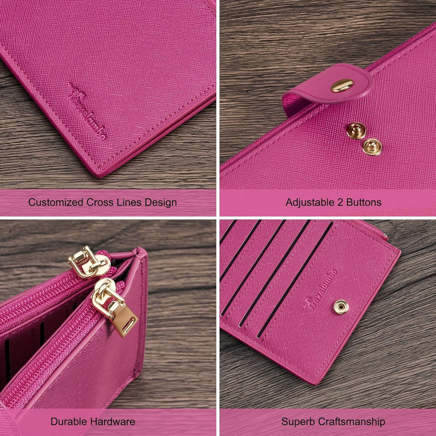 Travelambo RFID Wallet Women Large Size Bifold Multi Card Wallet Case with Zipper Pocke Credit Card Holder for Women