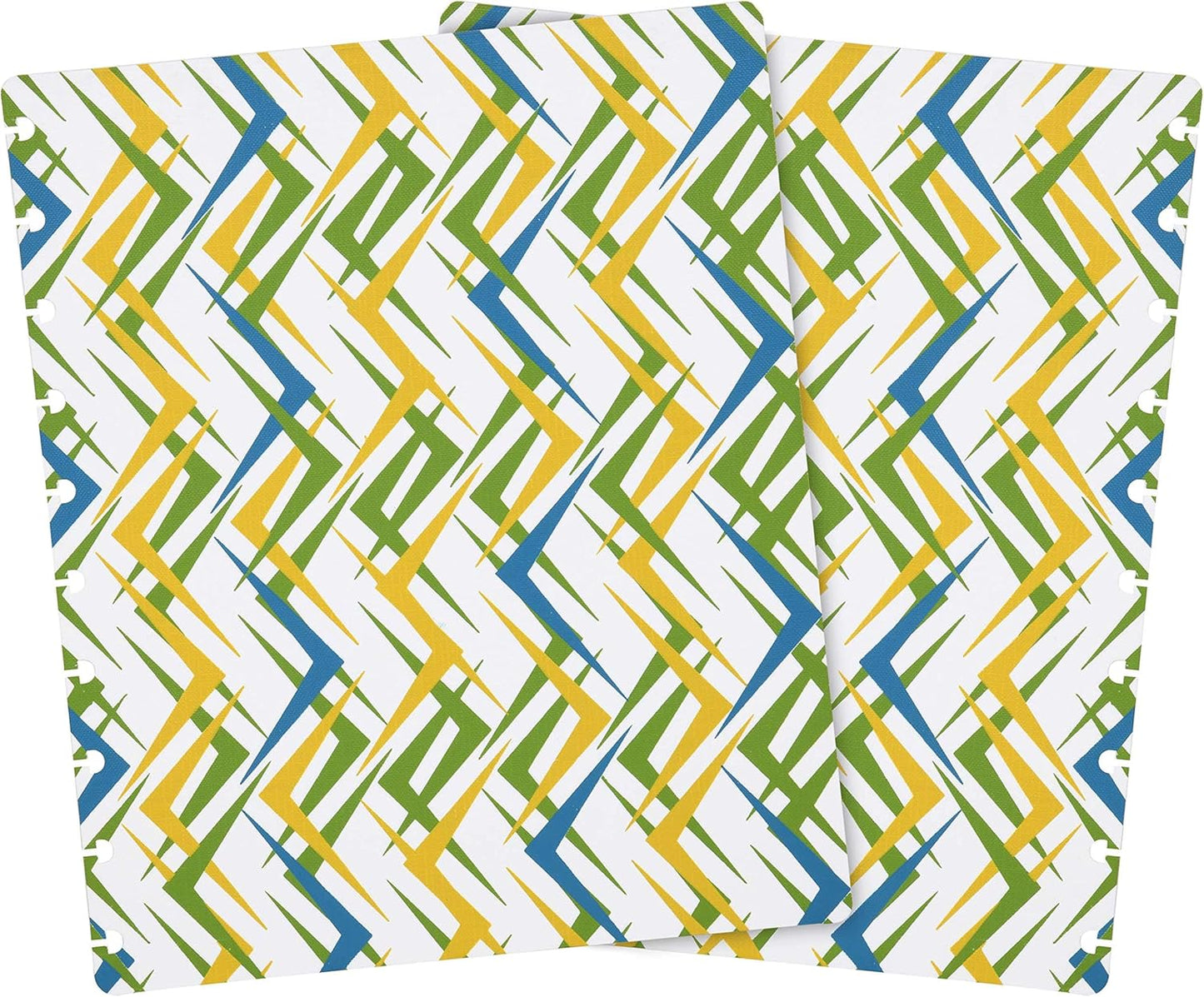 Talia Discbound Notebooks, Planner, Customizable, (xZiggity Zag w/deep Lake Blue Discs, Midsize (7.5in x 9.75in))