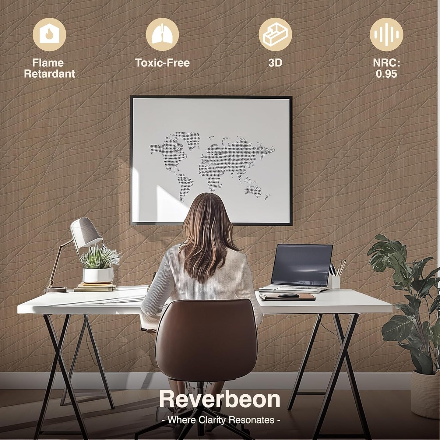 6 PCS Acoustic Panels, 23.6x23.6 Inch Sound Absorbing Panels, Decorative Acoustic Wall Panels for Recording and Home Studio, Office with Double-Sided Adhesive Tape