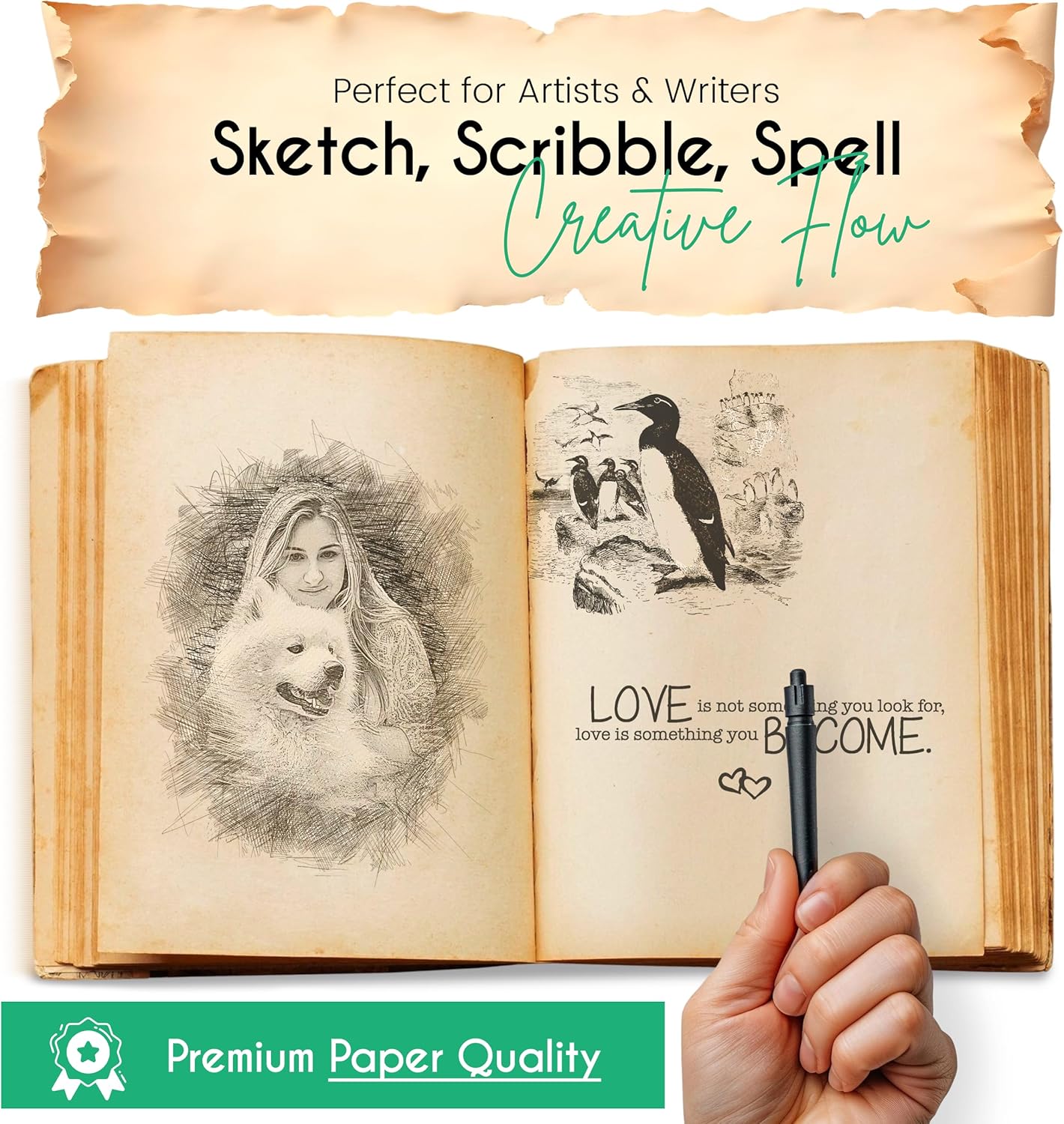 Blank Spell Book of Shadows Leather Journal Diary β Luna Moths and Morpho Butterfly Bound Journal with Clasp Lock β 200 Page Deckle Edge Vintage Notebook for Writing, Home, Office, Travelling