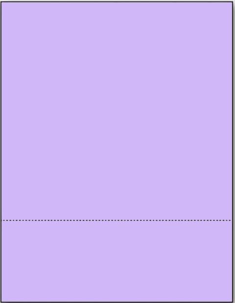 Limited Papers (TM) 8.5x11 Perforated Paper, 20/50 Pound, 75 GSM, Variety of Perforation Sizes and Colors, for Forms, Tickets, Postcards, Business Cards. (Lavender/orchid, 2 up – 3.5” from bottom)