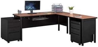 NBF Stahl Office Files Pedestal Cabinet - Three Drawer File Cabinet with Lock - Black Steel Office Filing Cabinets - Modern Mobile File Cabinet Document Storage (20.6" D x 14.7" W x 26.24" H)