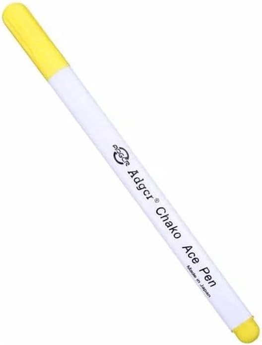 TopHomer Water Erasable Fabric Marking Pen Temporary Marking Auto-Vanishing Pen Fabric Markers Pen Colorful Water Soluble Ink for Dressmaking, Handicraft, Embroidery, Artificial Flowers(Yellow)